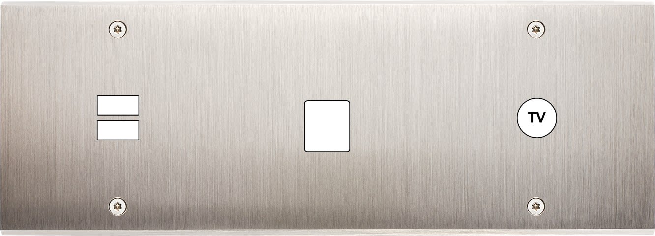 MODELEC - Façade Confidence Laiton Nickel Satine Triple Horizontale U1 M1 C1 Vis