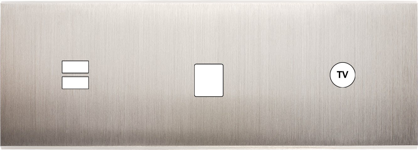 MODELEC - Façade Confidence Laiton Nickel Satine Triple Horizontale U1 M1 C1