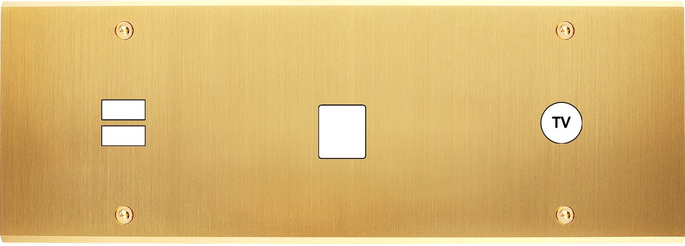 MODELEC - Façade Confidence Laiton Satine Triple Horizontale U1 M1 C1 Vis