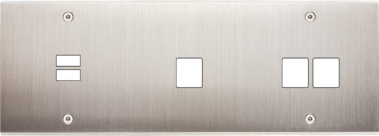 MODELEC - Façade Confidence Laiton Nickel Satine Triple Horizontale U1 M1 M2 Vis