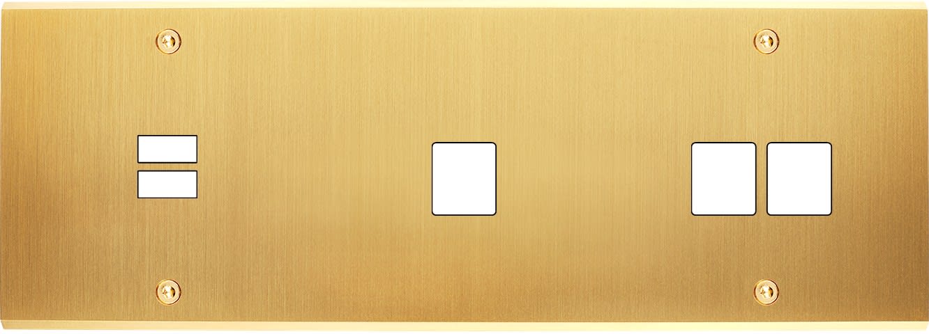 MODELEC - Façade Confidence Laiton Satine Triple Horizontale U1 M1 M2 Vis