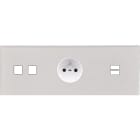MODELEC - Façade Empreintes ANGLE Blanc Triple Horizontale 2 boutons carrés PC U1 M