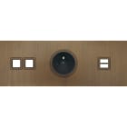 MODELEC - Façade Empreintes VOLUME Vieux Bronze Triple Horiz 2 boutons carrés PC U1 M
