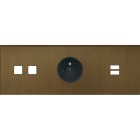 MODELEC - Façade Empreintes ANGLE Vieux Bronze Triple Horizontale 2 boutons carrés PC U1 M