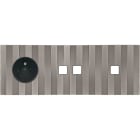 MODELEC - Façade Empreintes LIGNE Nickel Sat Triple Horiz Prise 2P+T 2 boutons 1 bouton M