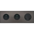MODELEC - Façade Empreintes POINT Canon Fusil Triple Horizontale 2 Prises de Courant SC M