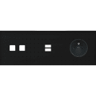 MODELEC - Façade Empreintes POINT Noir Triple Horiz 2 boutons carrés Chargeur USB PC M
