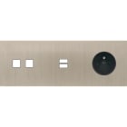 MODELEC - Façade Empreintes PLAN Nickel Satiné Triple Horizontale 2 boutons carrés U1 PC M