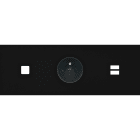 MODELEC - Façade Empreintes VOLUME Noir Triple Horizontale 1 bouton Prise de Courant U1 M