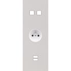 MODELEC - Façade Empreintes PLAN Blanc Triple Verticale 2 boutons PC U1 M
