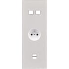 MODELEC - Façade Empreintes ANGLE Blanc Triple Verticale 2 boutons PC U1 M
