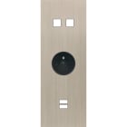 MODELEC - Façade Empreintes PLAN Nickel Satiné Triple Verticale 2 boutons PC U1 M