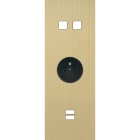 MODELEC - Façade Empreintes PLAN Laiton Satiné Triple Verticale 2 boutons PC U1 M
