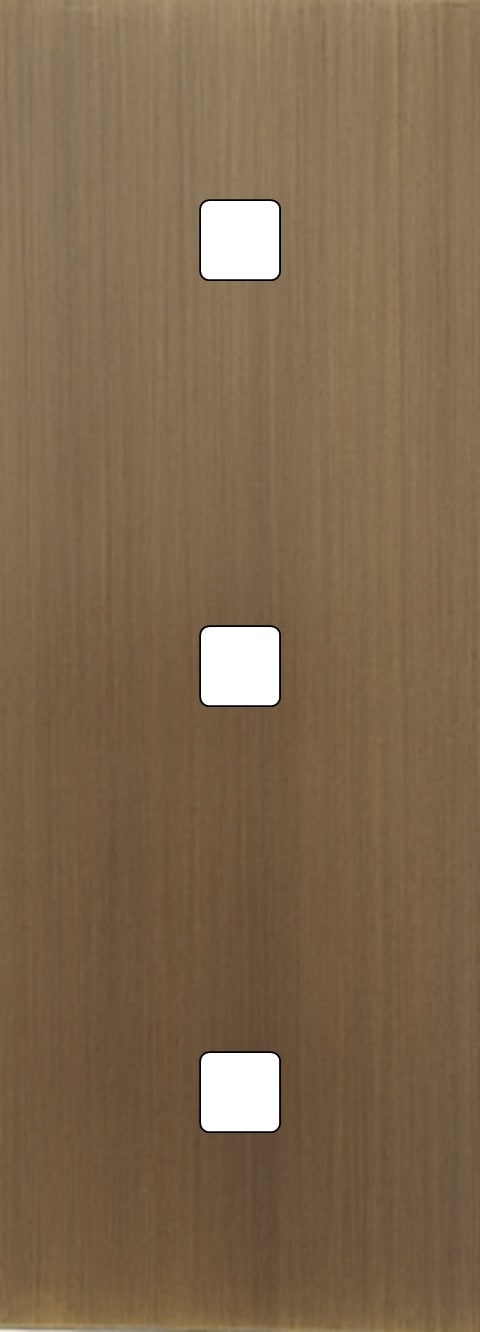 MODELEC - Façade Empreintes PLAN Vieux Bronze Triple Verticale 1 bouton 1 bouton 1 bouton