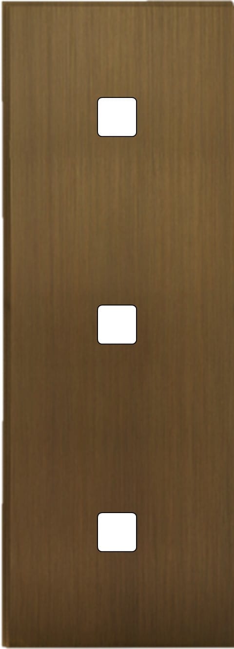 MODELEC - Façade Empreintes ANGLE Vieux Bronze Triple Verticale 1 bouton 1 bouton 1 bouton