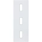 MODELEC - Façade "M" Blanc Mat Triple Verticale 1 Bouton 1 Bouton 1 Bouton magnétique