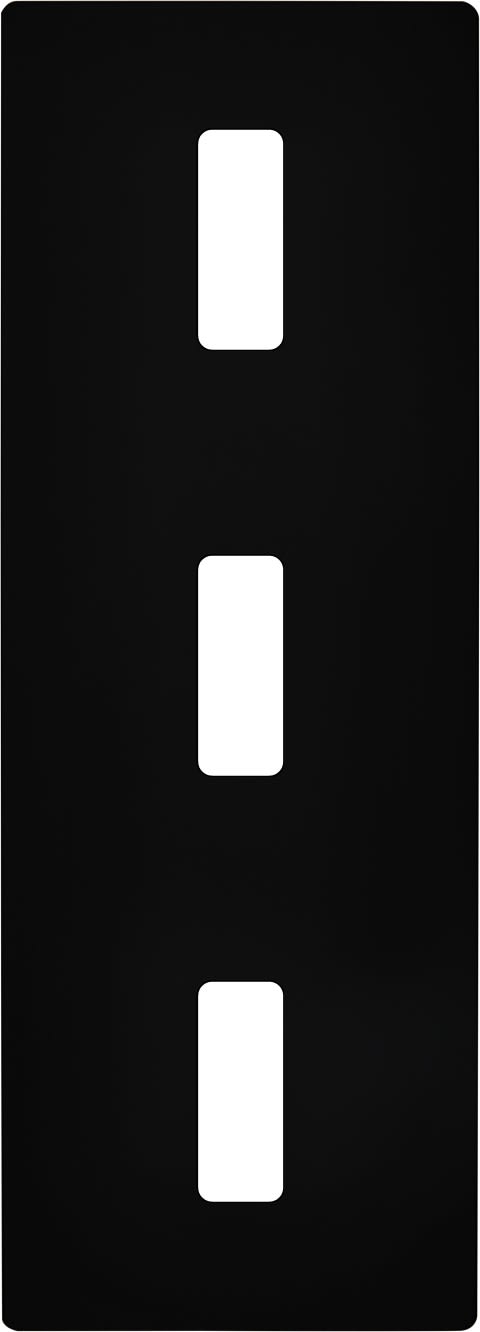 MODELEC - Façade "M" Noir Mat Triple Verticale 1 Bouton 1 Bouton 1 Bouton magnétique