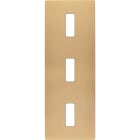 MODELEC - Façade "M" Laiton Sable Triple Verticale 1 Bouton 1 Bouton 1 Bouton magnétique