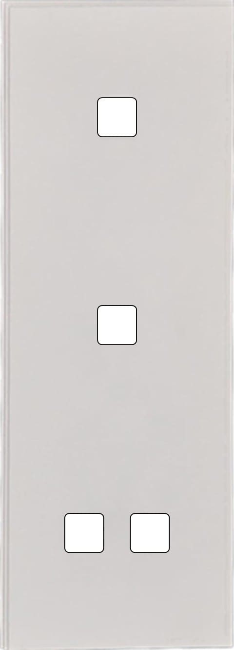 MODELEC - Façade Empreintes ANGLE Blanc Triple Verticale 1 bouton 1 bouton 2 boutons M