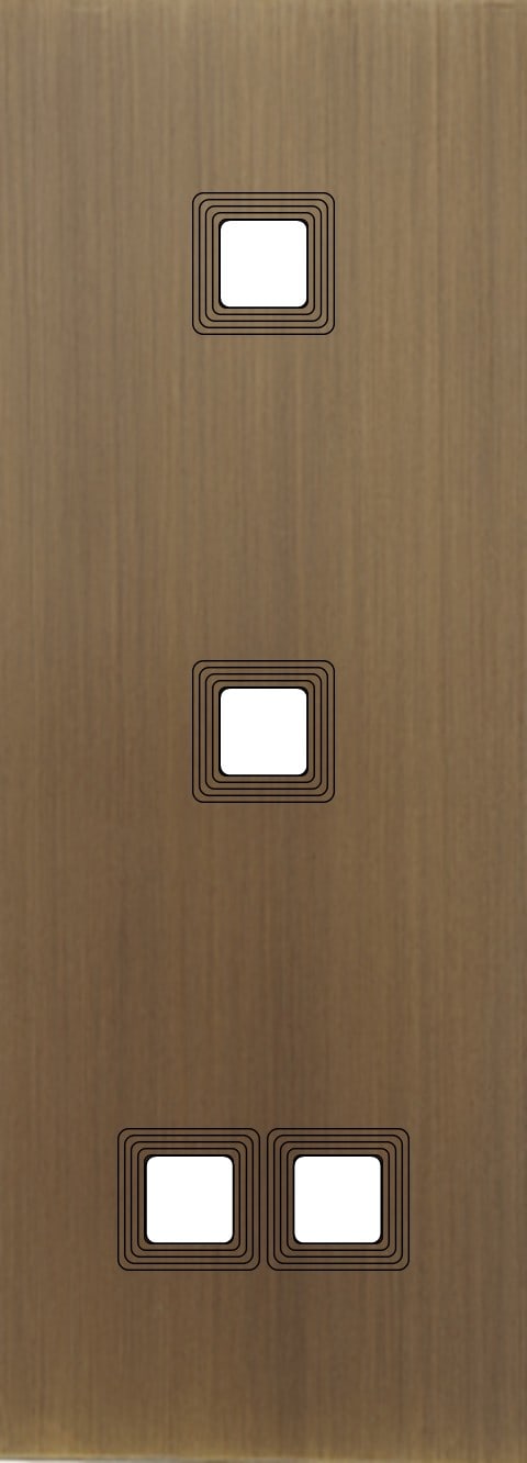 MODELEC - Façade Empreintes VOLUME Vieux Bronze Triple Verti 1 bouton 1 bouton 2 boutons M
