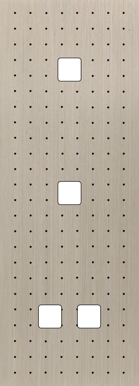 MODELEC - Façade Empreintes POINT Nickel Sat Triple Verti 1 bouton 1 bouton 2 boutons M