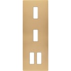 MODELEC - Façade "M" Laiton Sable Triple Verticale 1 Bouton 1 Bouton 2 Boutons magnétique