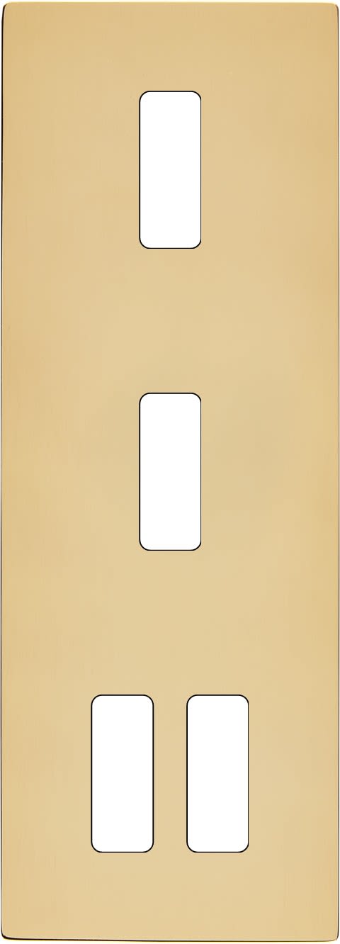 MODELEC - Façade "M" Laiton Miroir Triple Verticale 1 Bouton 1 Bouton 2 Boutons magnétique