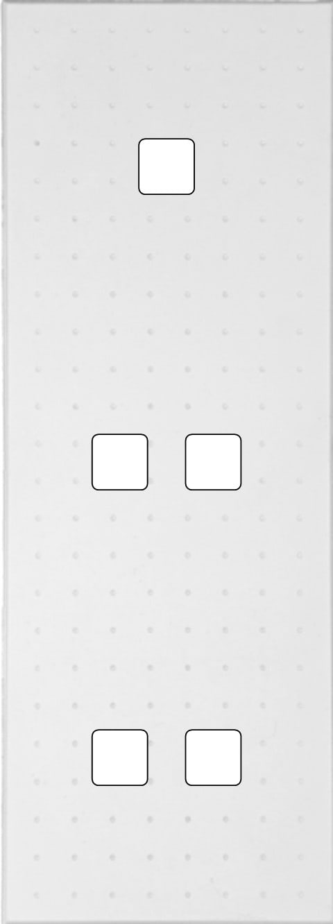 MODELEC - Façade Empreintes POINT Blanc Triple Verticale 1 bouton 2 bouton 2 bouton M