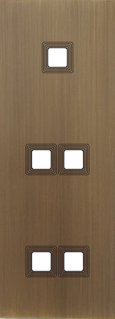 MODELEC - Façade Empreintes VOLUME Vieux Bronze Triple Verti 1 bouton 2 bouton 2 bouton M