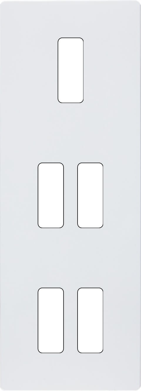 MODELEC - Façade "M" Blanc Mat Triple Verticale 1 Bouton 2 Boutons 2 Boutons magnétique