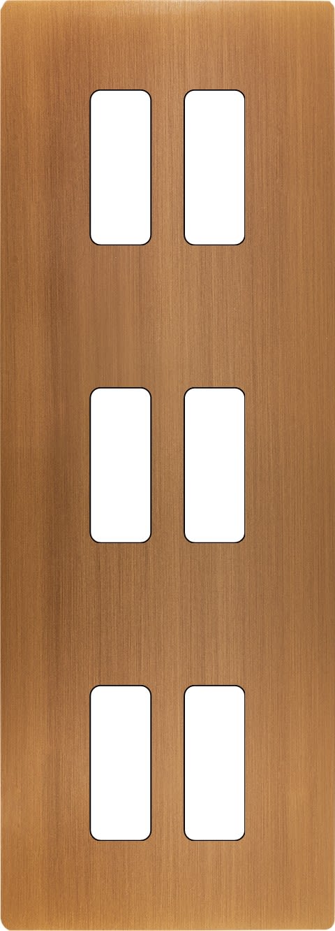 MODELEC - Façade "M" Laiton Vieux Bronze Triple Vert 2 Boutons 2 Boutons 2 Boutons Sansvis