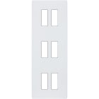 MODELEC - Façade "M" Blanc Mat Triple Verticale 2 Boutons 2 Boutons 2 Boutons magnétique