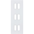 MODELEC - Façade "M" Blanc Mat Triple Verticale 2 Boutons 2 Boutons 2 Boutons magnétique