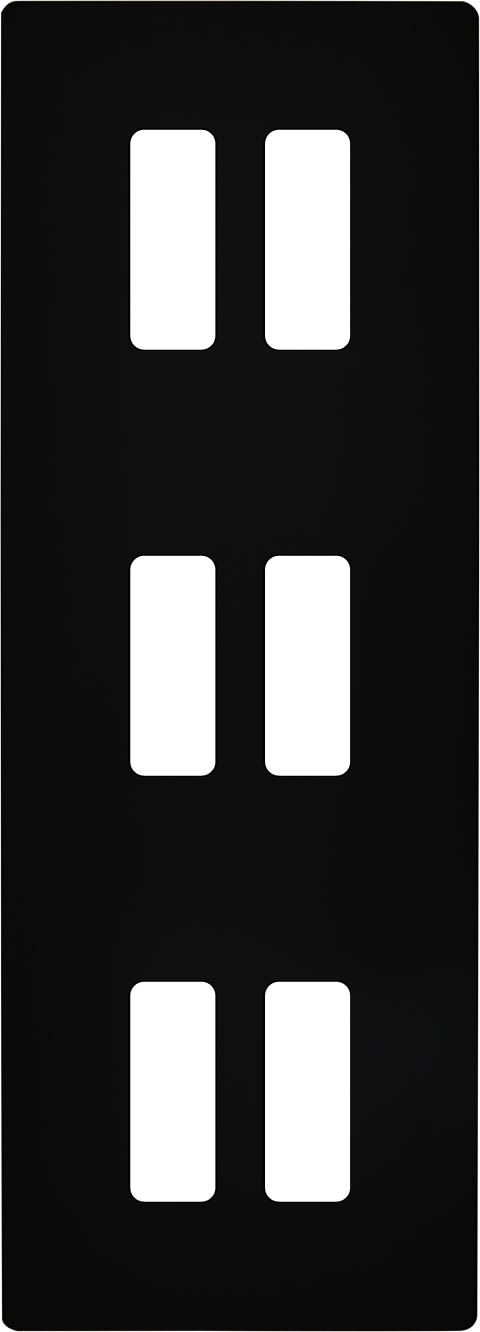 MODELEC - Façade "M" Noir Mat Triple Verticale 2 Boutons 2 Boutons 2 Boutons magnétique