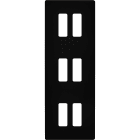 MODELEC - Façade "M" Noir Mat Triple Verticale 2 Boutons 2 Boutons 2 Boutons magnétique