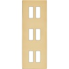 MODELEC - Façade "M" Laiton Verni Triple Verticale 2 Boutons 2 Boutons 2 Boutons magnétiq