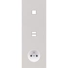 MODELEC - Façade Empreintes PLAN Blanc Triple Verticale 1 bouton Chargeur USB PC M