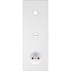 MODELEC - Façade Empreintes POINT Blanc Triple Verticale 1 bouton Chargeur USB PC M
