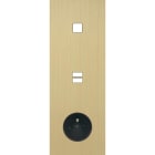 MODELEC - Façade Empreintes PLAN Laiton Satiné Triple Verticale 1 bouton Chargeur USB PC M