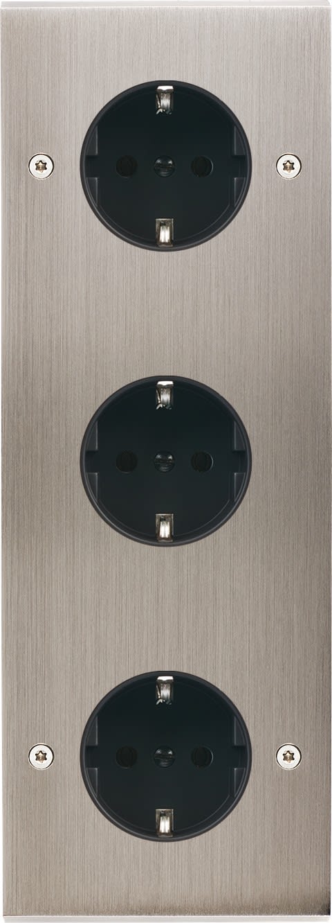 MODELEC - Façade Confidence Laiton Nickel Satine Triple Verticale 3Xpck V