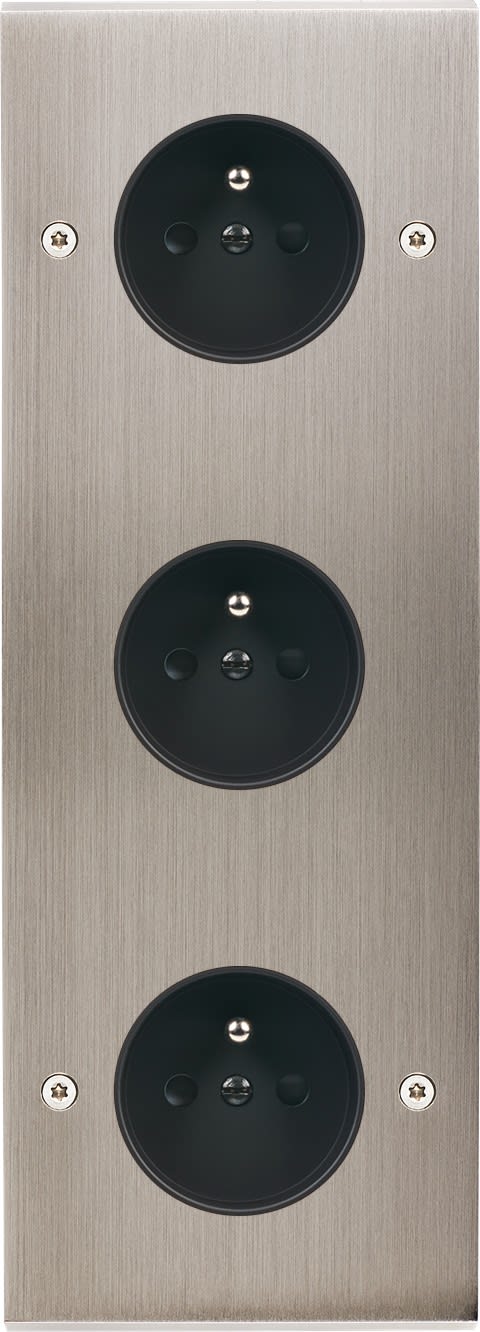 MODELEC - Façade Confidence Laiton Nickel Satine Triple Verticale PC Pc PC à Vis