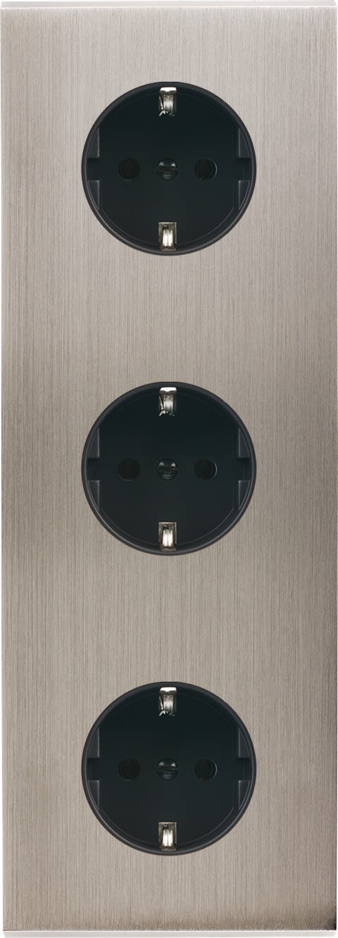 MODELEC - Façade Confidence Laiton Nickel Satine Triple Verticale 3Xpck