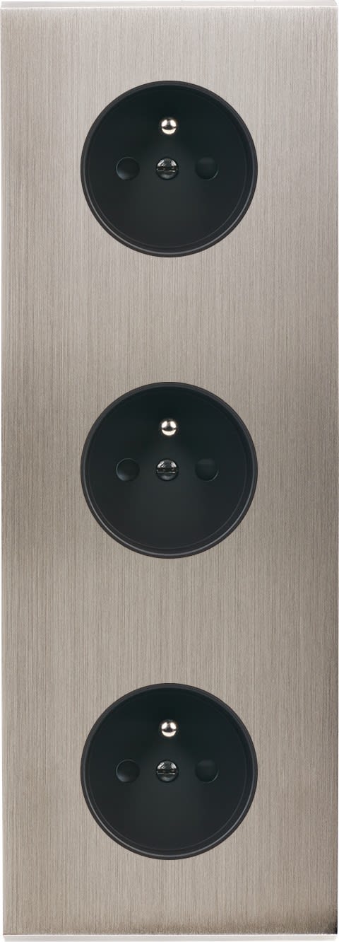 MODELEC - Façade Confidence Laiton Nickel Satine Triple Verticale PC Pc Pc