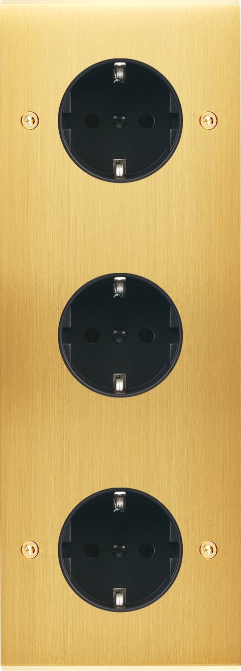 MODELEC - Façade Confidence Laiton Satine Triple Verticale Pckpckpck V