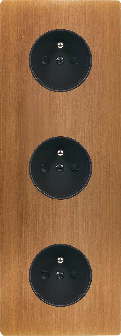 MODELEC - Façade "M" Laiton Vieux Bronze Triple Verticale R1 R1 R1 magnétique