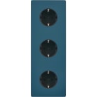 MODELEC - Façade "M" Gris Mat Triple Verticale 2 Prises Schuko 1 Prise Schuko magnétique