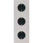 MODELEC - Façade "M" Nickel Sable Triple Verticale 2 Prises Schuko 1 Prise Schuko magnétiq