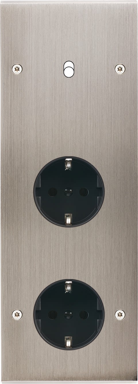 MODELEC - Façade Confidence Laiton Nickel Satine Triple Verticale B1Pckpck V