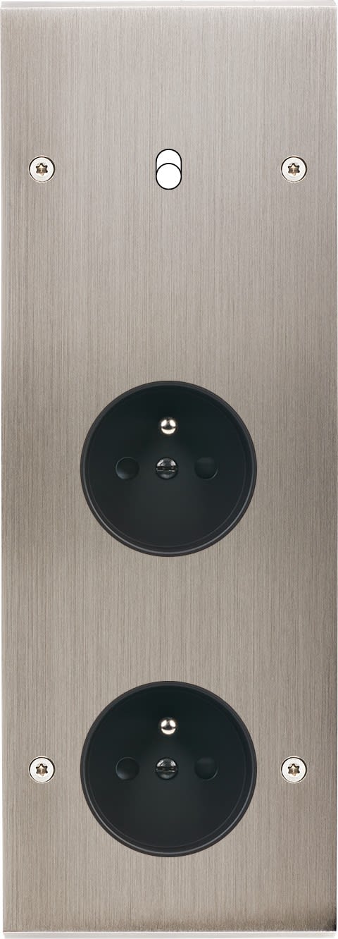 MODELEC - Façade Confidence Laiton Nickel Satine Triple Verticale B1 PC Pc à Vis