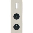MODELEC - Façade "M" Nickel Brosse Triple Verticale 1 Bouton 1 Prise 1 Prise magnétique